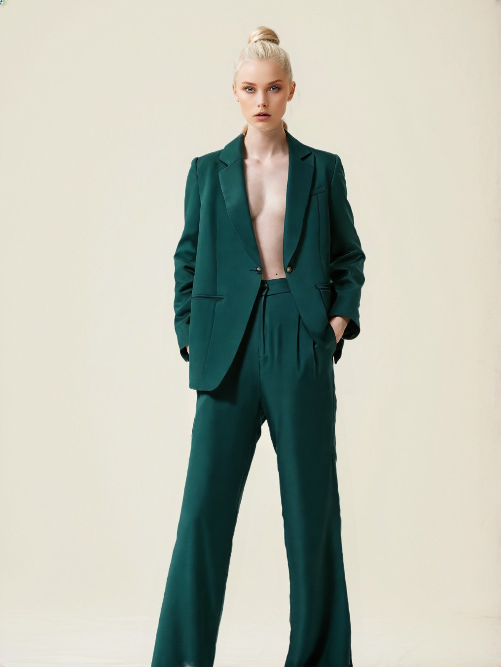 2024ZAR * Spring/Summer New Women's Fashion and Casual European and American Style One Button Suit Coat and Pants Set