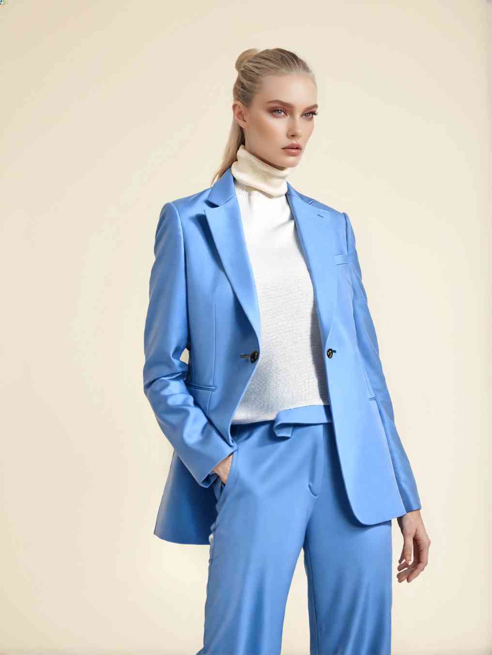 2024ZAR * Spring New Product Women's Casual Single Button Suit Coat Straight Leg Pants Suit Set