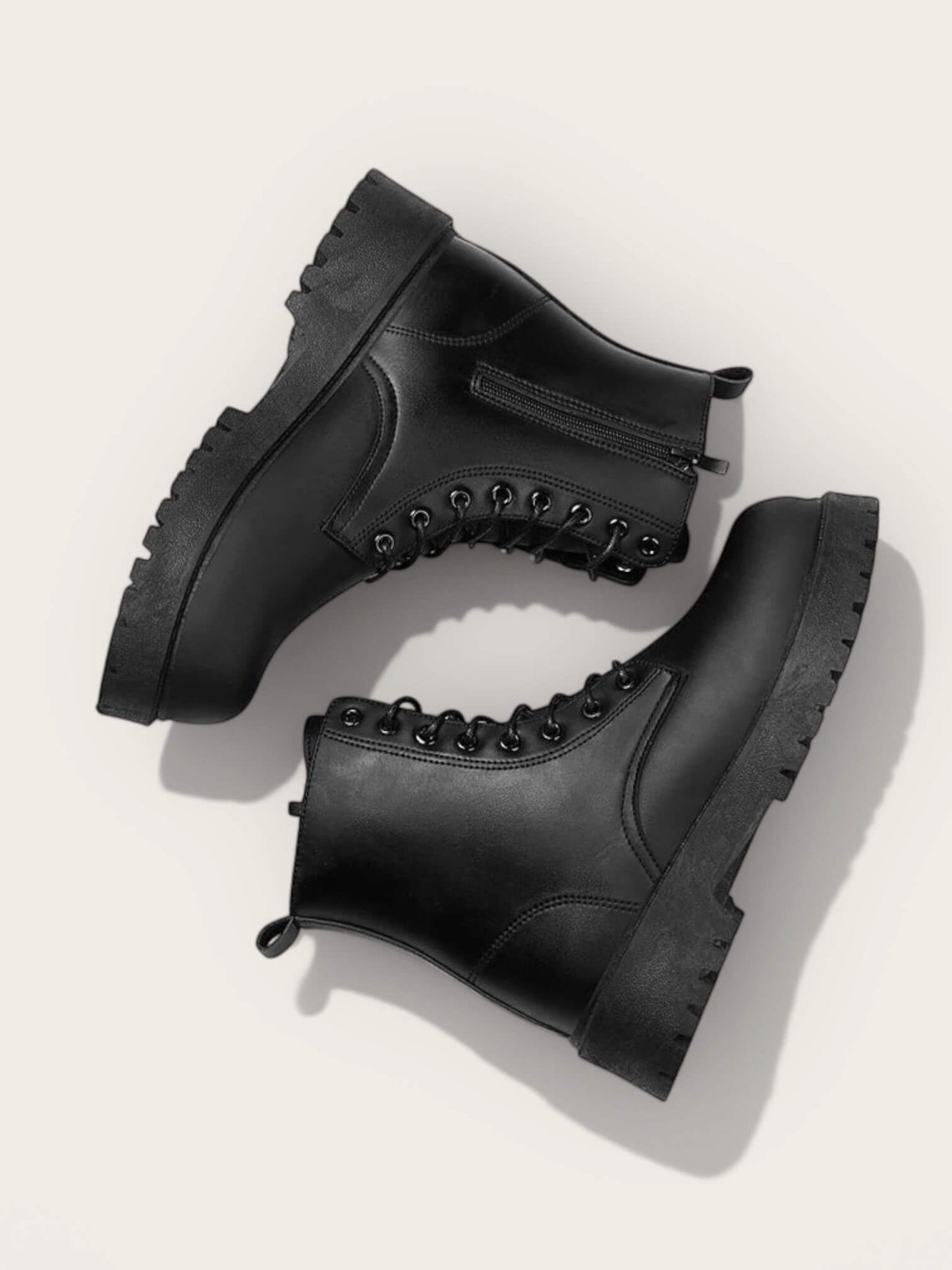 Couple's casual boots four season men's and women's high top leather boots fashion thick soled non slip plus size outdoor boots