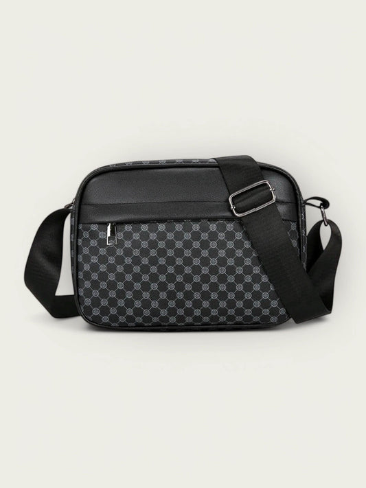 Casual Lightweight Business Shoulder Bags for Men PU Leather Messenger Bag Comfortable Wide Strap Crossbody Bags Designer Male